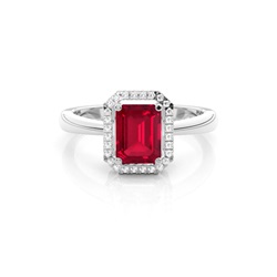 Emerald Halo Ruby Engagement Ring