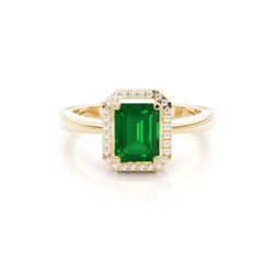 Emerald Halo Emerald Engagement Ring