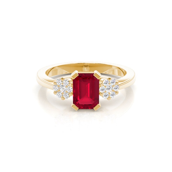 Prong Setting Ruby Side Stone Ring