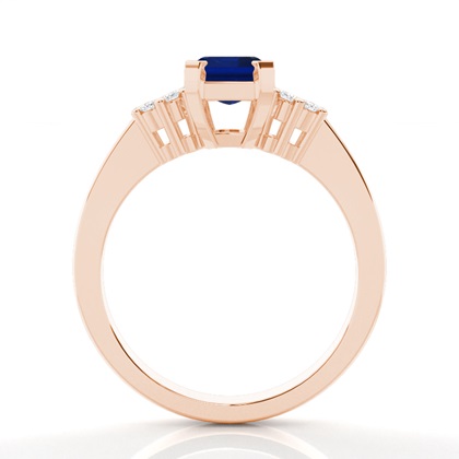 Zinkeneinstellung Blauer Saphir-Seitensteinring