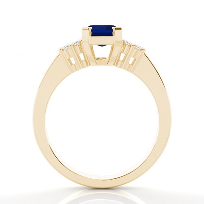 Zinkeneinstellung Blauer Saphir-Seitensteinring