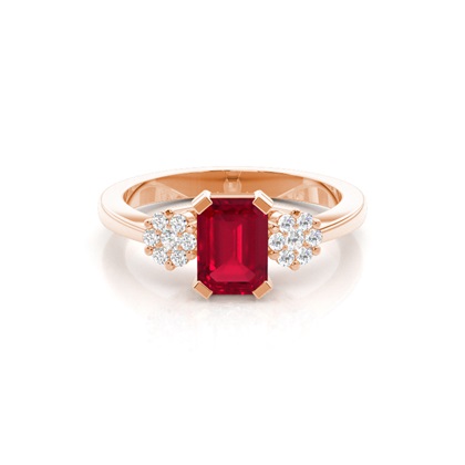Prong Setting Ruby Side Stone Ring
