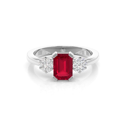 Prong Setting Ruby Side Stone Ring