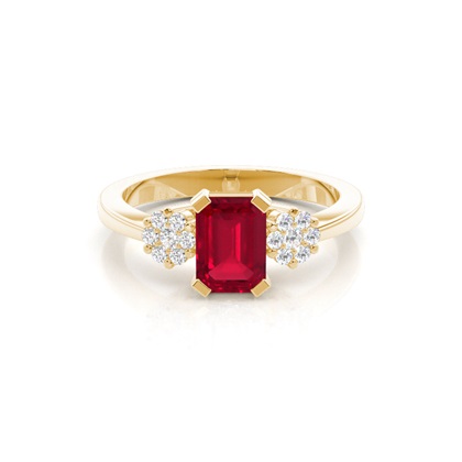 Prong Setting Ruby Side Stone Ring
