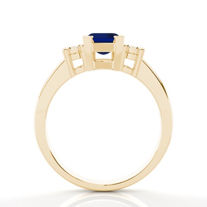 Zinkeneinstellung Blue Sapphire Three Stone Ring