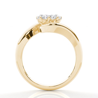 Gemeinsame Zinkeneinstellung Runder Diamantclusterring