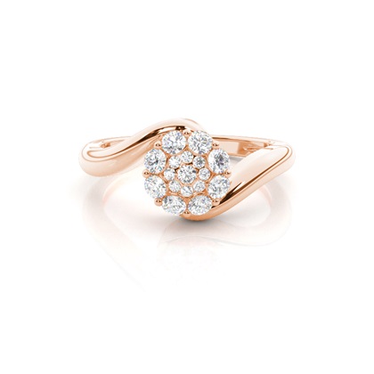 Rose Gold Cluster Diamond Engagement Rings