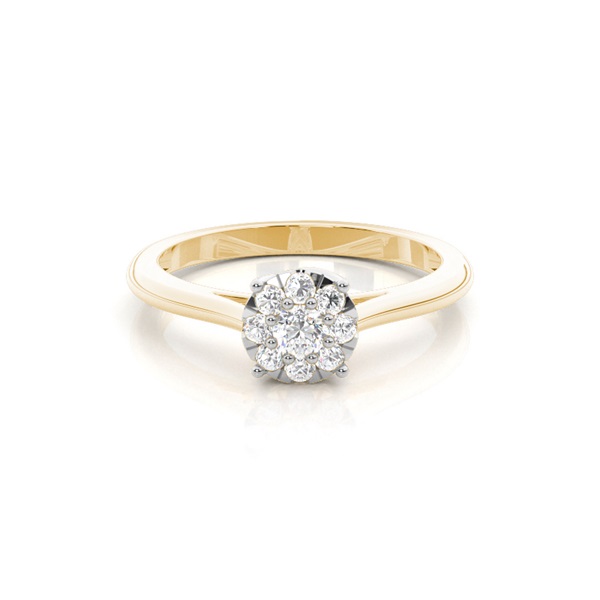 Prong Setting Round Diamond Cluster Ring