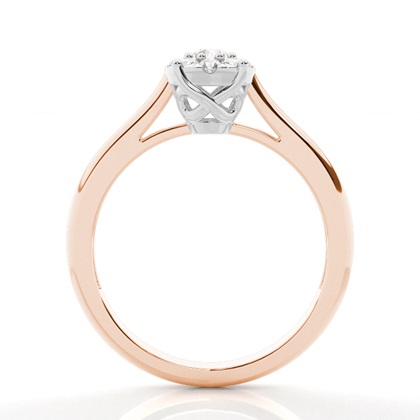 Zinkeneinstellung runder Diamantclusterring