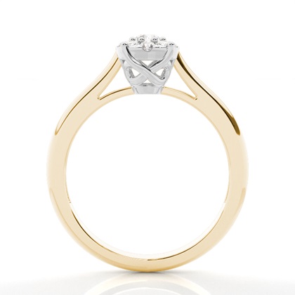 Zinkeneinstellung runder Diamantclusterring