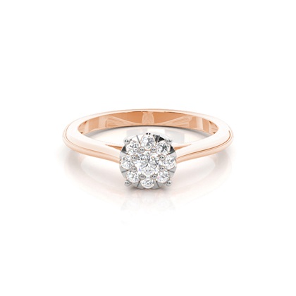 Rose Gold Cluster Diamond Engagement Rings