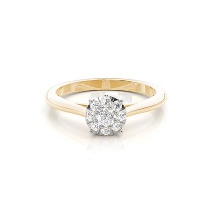 Yellow Gold Cluster Diamond Engagement Rings