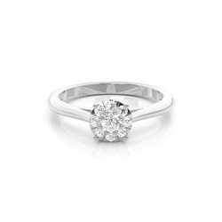 Zinkeneinstellung runder Diamantclusterring