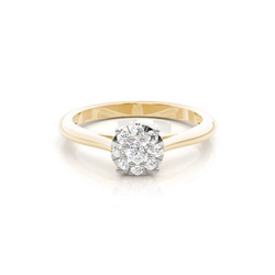 Zinkeneinstellung runder Diamantclusterring