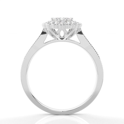 Round Cluster Diamond Rings