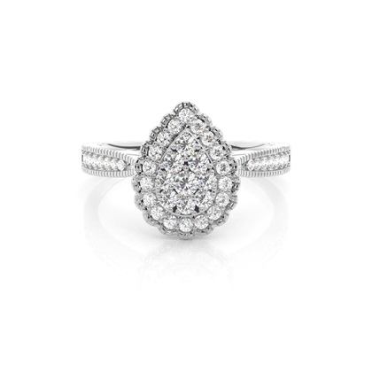 Round Cluster Diamond Rings