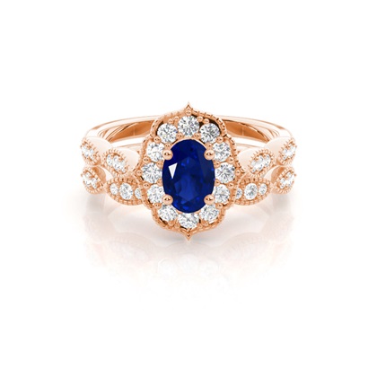 Rose Gold Gemstone Diamond Engagement Rings