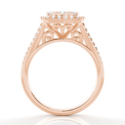 Runder Diamant-Clusterring mit Mikrozinkeneinstellung