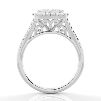 Runder Diamant-Clusterring mit Mikrozinkeneinstellung