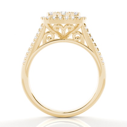 Runder Diamant-Clusterring mit Mikrozinkeneinstellung