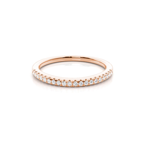 Micro Prong Setting Round Diamond Half Eternity Ring