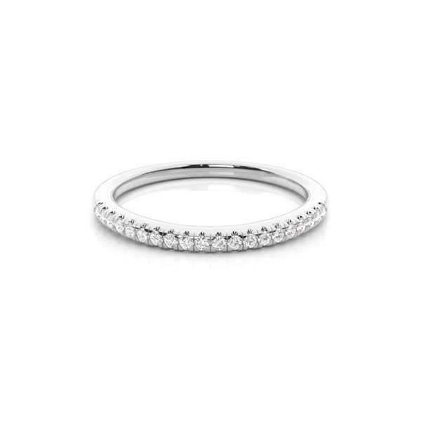 Micro Prong Setting Round Diamond Half Eternity Ring