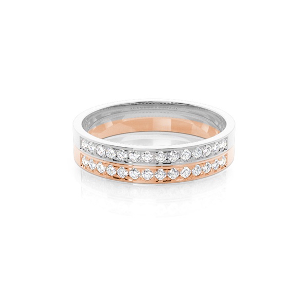 Two Tone Diamond Wedding Band