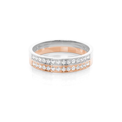 R / W Gold Men's Wedding Bands