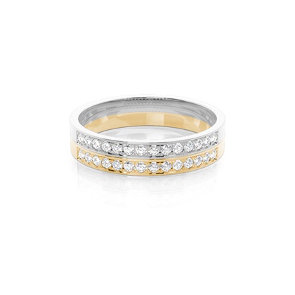 Two Tone Diamond Wedding Band