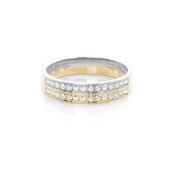Two Tone Diamond Wedding Band