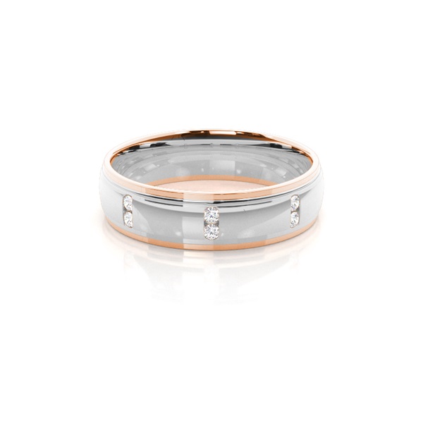 Two Tone Diamond Wedding Band