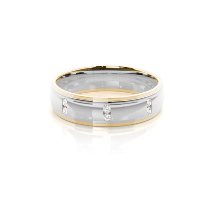 Two Tone Diamond Wedding Band