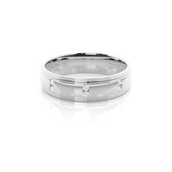 Machine Setting Diamond Studded Womens Wedding Band