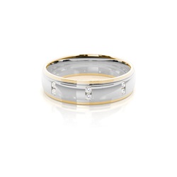 Zweifarbiges Diamant-Ehering