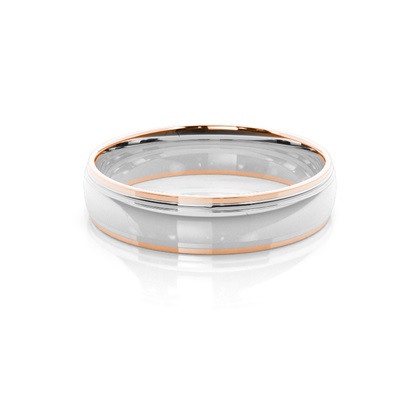 R / W Gold Men's Wedding Bands