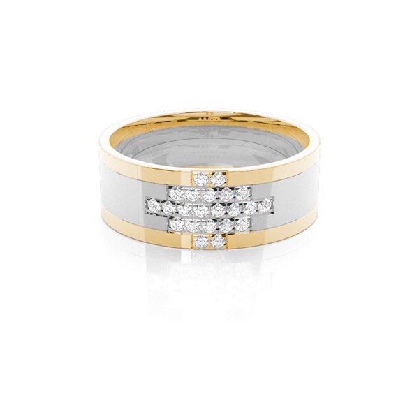 Two Tone Diamond Wedding Band