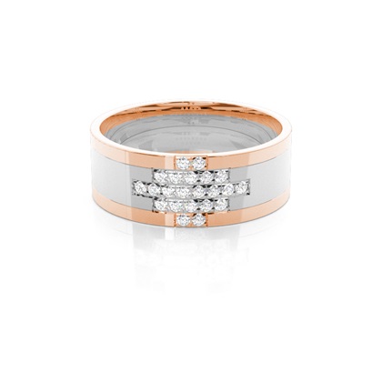 R / W Gold Men's Wedding Bands