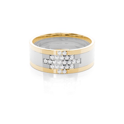 Two Tone Diamond Wedding Band