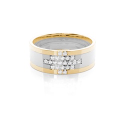 Two Tone Diamond Wedding Band