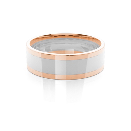 R / W Gold Men's Wedding Bands