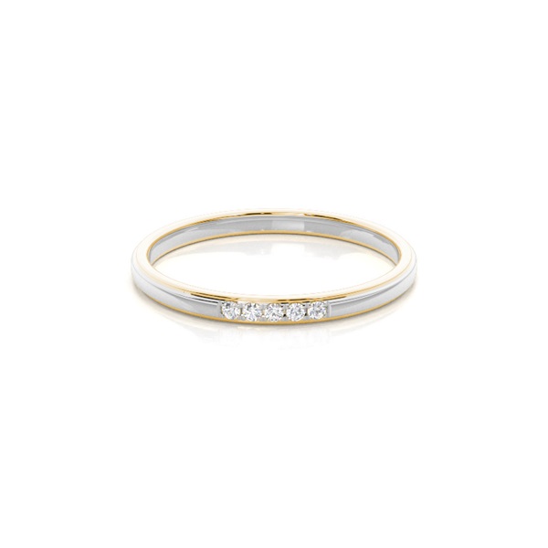 Two Tone Diamond Wedding Band