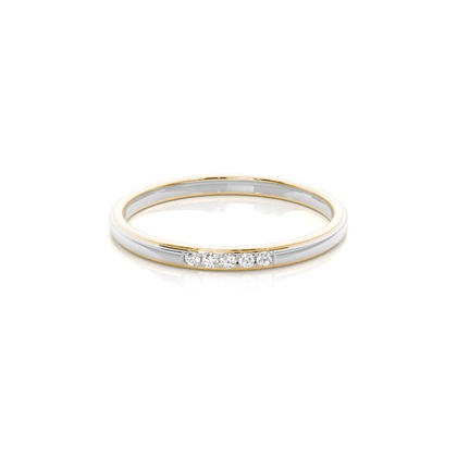 Two Tone Diamond Wedding Band