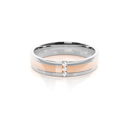 R / W Gold Men's Wedding Bands