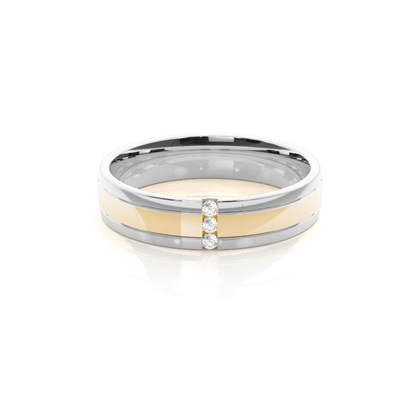 Two Tone Diamond Wedding Band