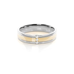 Two Tone Diamond Wedding Band