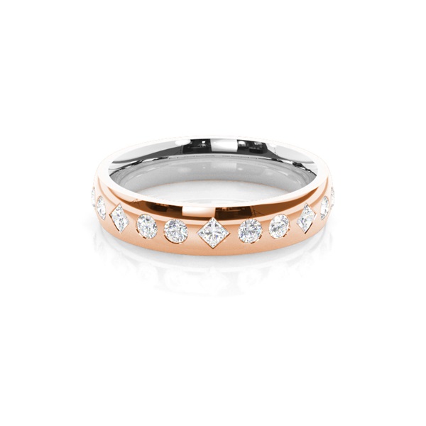 Two Tone Diamond Wedding Band