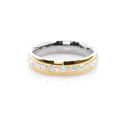 Zweifarbiges Diamant-Ehering