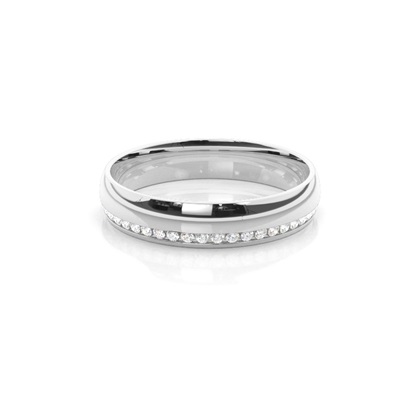 Diamond Studded Half Eternity Band