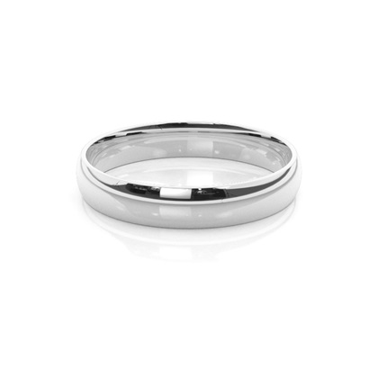 Low Dome Profile Plain Mens Wedding Band