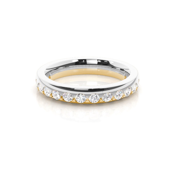 Two Tone Diamond Wedding Band